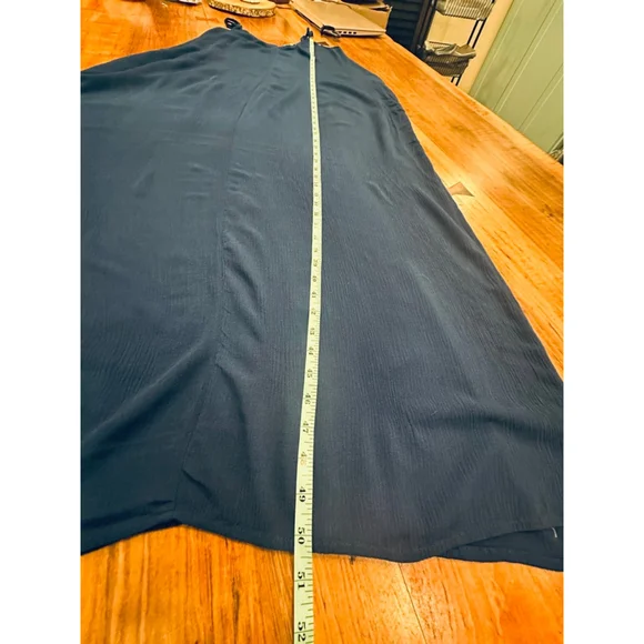 LOVESTITCH Navy Blue Gauze Maxi Dress Pockets S/M - Picture 12 of 12